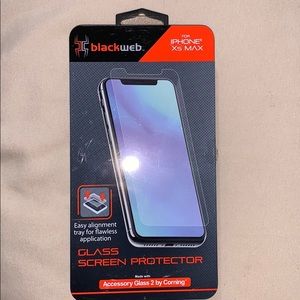 Black Web Glass Screen Protector for iPhone XS Max